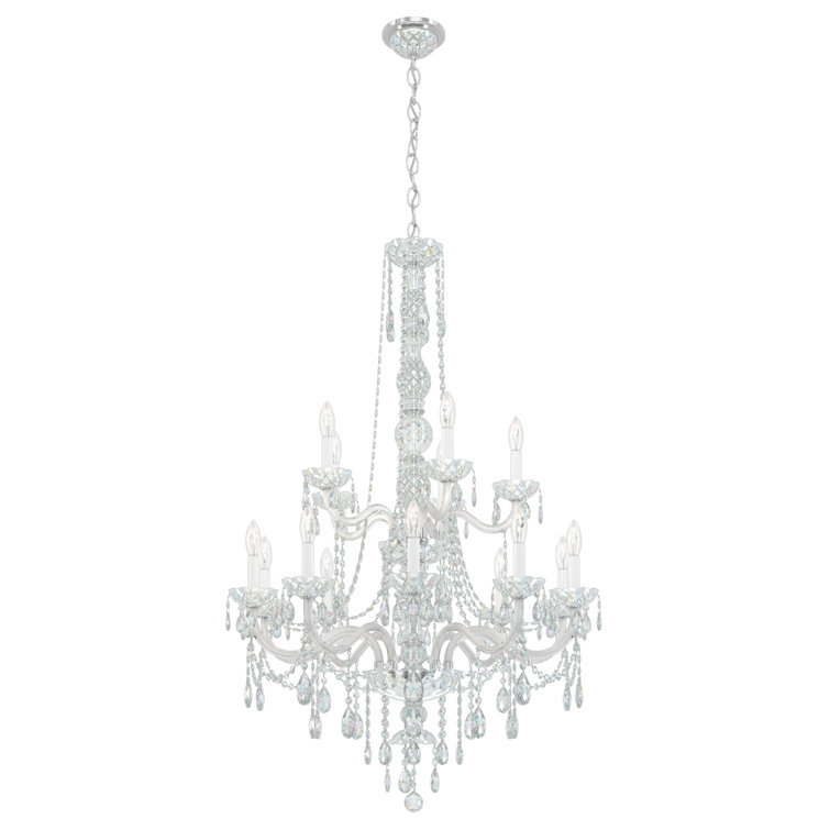 Arlington 15-Light Polished Silver Crystal Chandelier