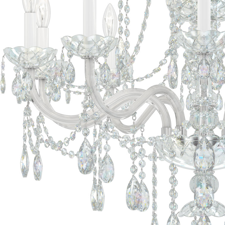 Arlington 15-Light Polished Silver Crystal Chandelier
