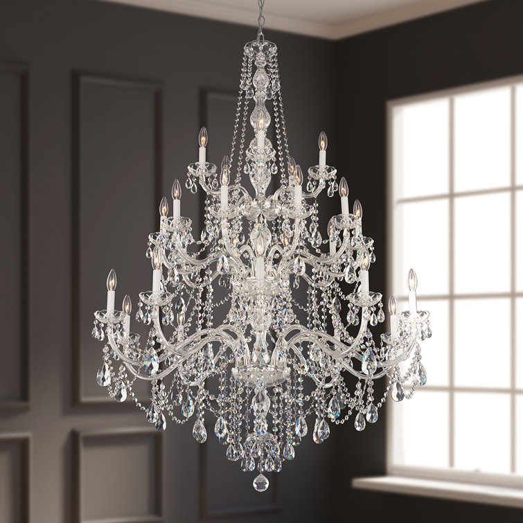 Arlington Heritage Clear Crystal 25-Light Polished Silver Chandelier