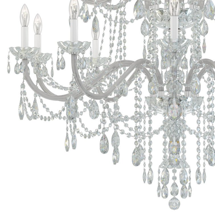 Arlington Heritage Clear Crystal 25-Light Polished Silver Chandelier