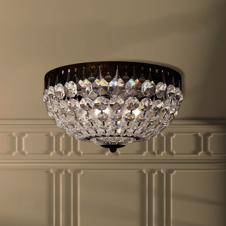 Gold Crystal Flush Mount with Swarovski Elements, 10-inch