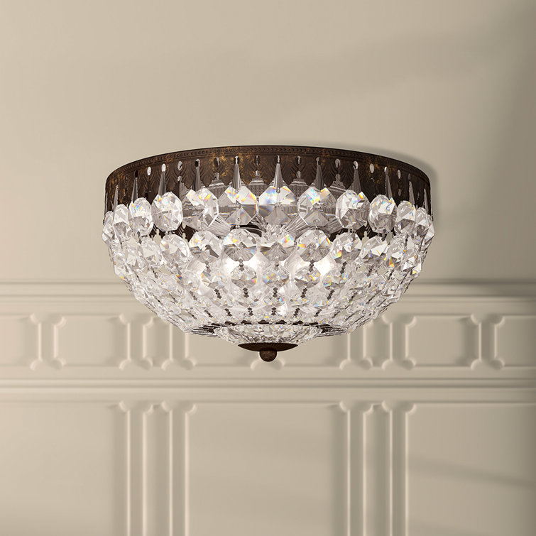 Gold Crystal Flush Mount with Swarovski Elements, 10-inch