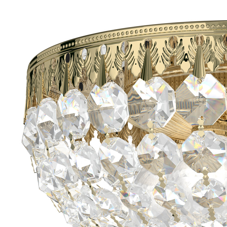 Gold Crystal Flush Mount with Swarovski Elements, 10-inch