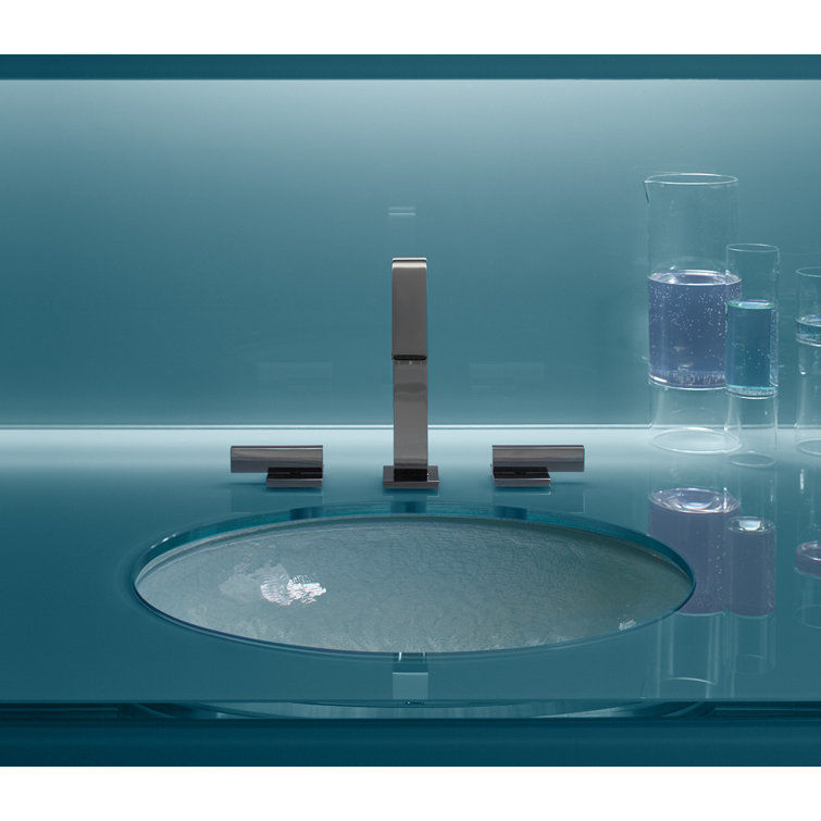 Translucent Sapphire Glass Undermount Bathroom Sink