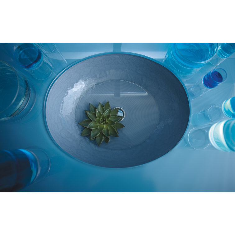 Translucent Sapphire Glass Undermount Bathroom Sink