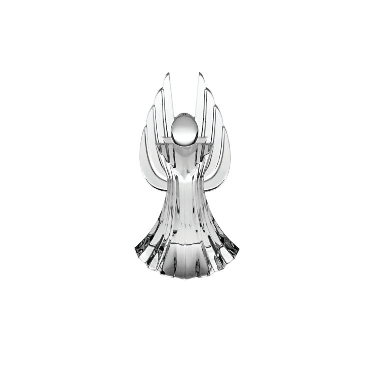 Contemporary Clear Crystal Angel Sculpture, 105 mm