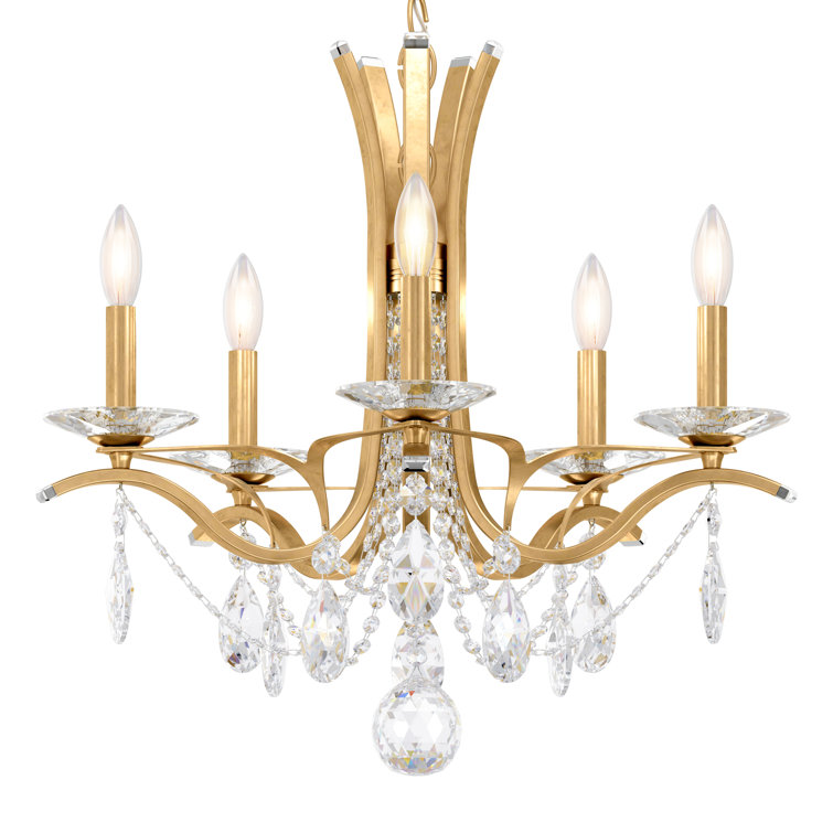 Etruscan Gold 5-Light Traditional Crystal Chandelier with Clear Heritage Crystals