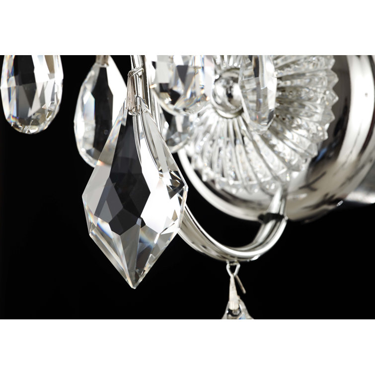 Elegant Polished Silver Direct-Wired Sconce with Clear Heritage Crystal