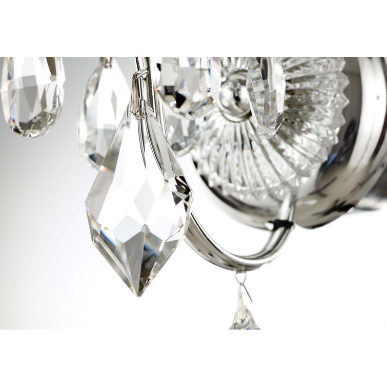 Elegant Polished Silver Direct-Wired Sconce with Clear Heritage Crystal