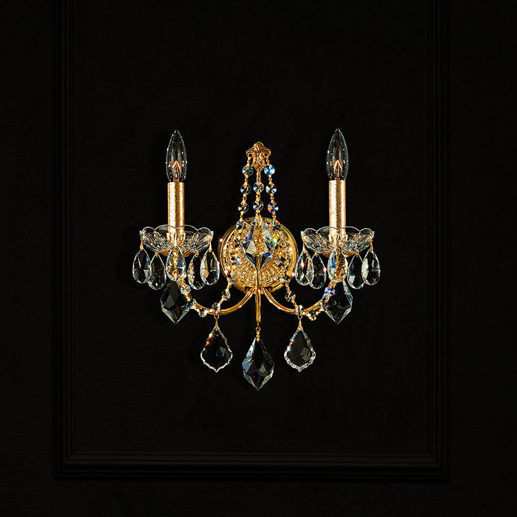 Aurelia Gold 2-Light Sconce with Clear Heritage Crystal