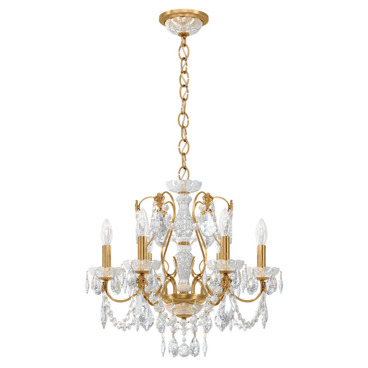 Heirloom Gold 6-Light Clear Heritage Crystal Chandelier