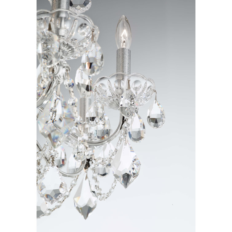 Polished Silver 8-Light Heritage Crystal Chandelier