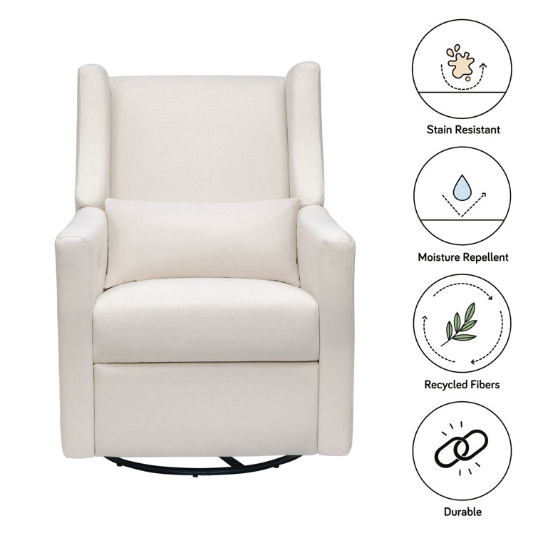 Eco-Weave Cream Performance Swivel Recliner Armchair with USB