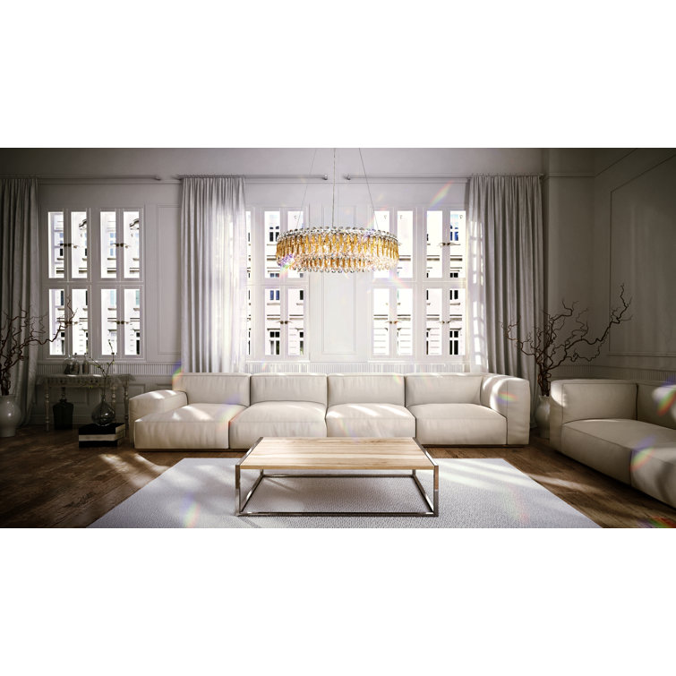 Heirloom Gold 12-Light Crystal Drum Chandelier