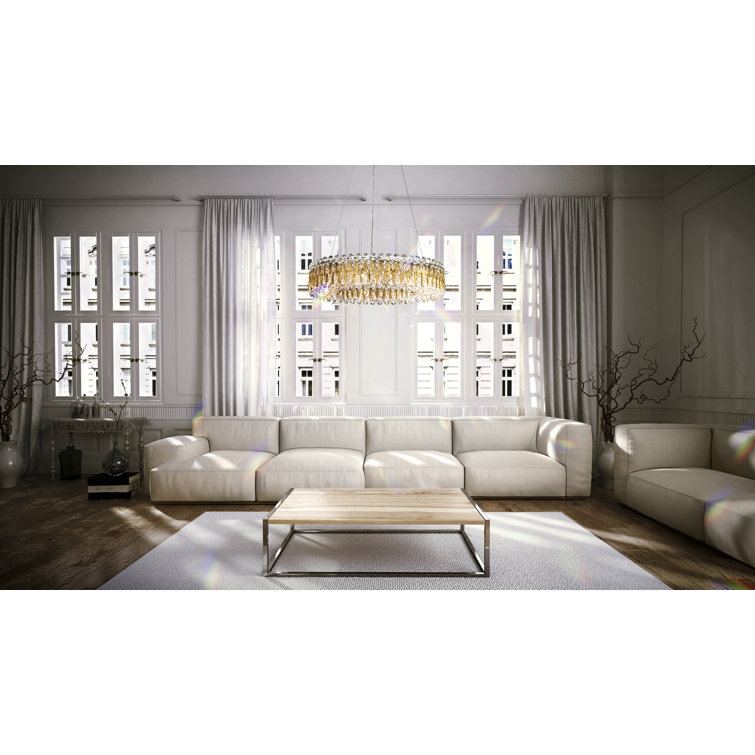 Heirloom Gold 12-Light Crystal Drum Chandelier