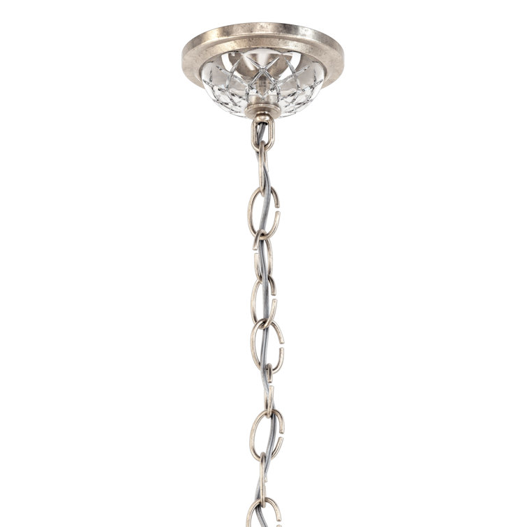 Century Elegance 12-Light Antique Silver Crystal Chandelier