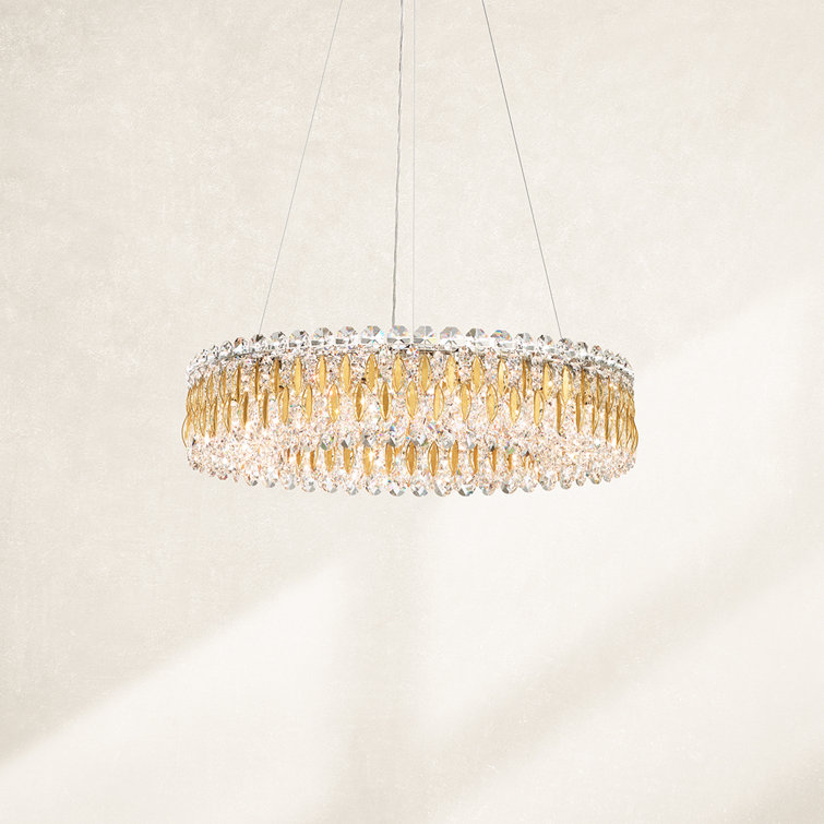Heirloom Gold 12-Light Crystal Drum Chandelier