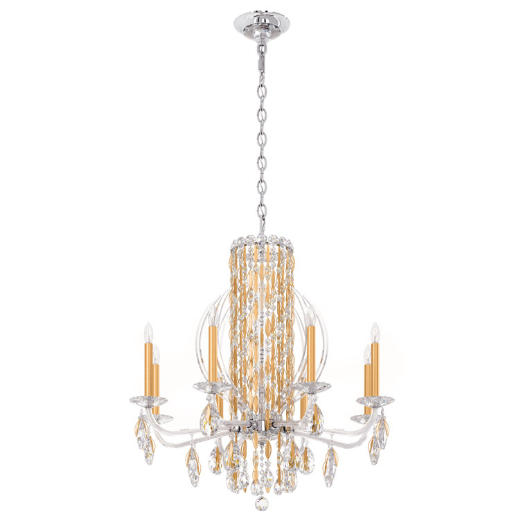 Heirloom Gold 8-Light Traditional Chandelier with Clear Heritage Crystals