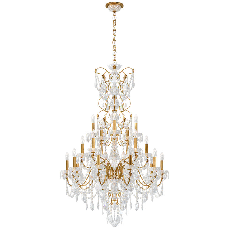 Heirloom Gold 20-Light Crystal Candle Chandelier with Clear Heritage Crystals