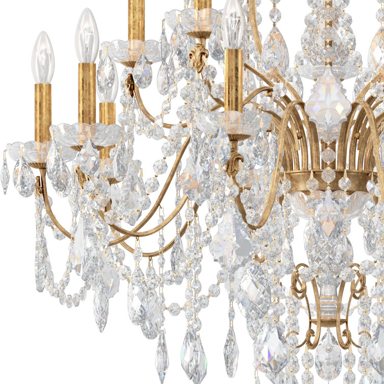 French Gold 20-Light Crystal Empire Chandelier