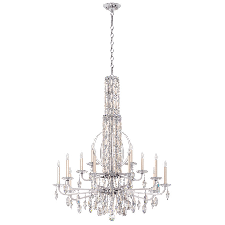 Sarella 17-Light Stainless Steel Chandelier with Clear Heritage Crystal