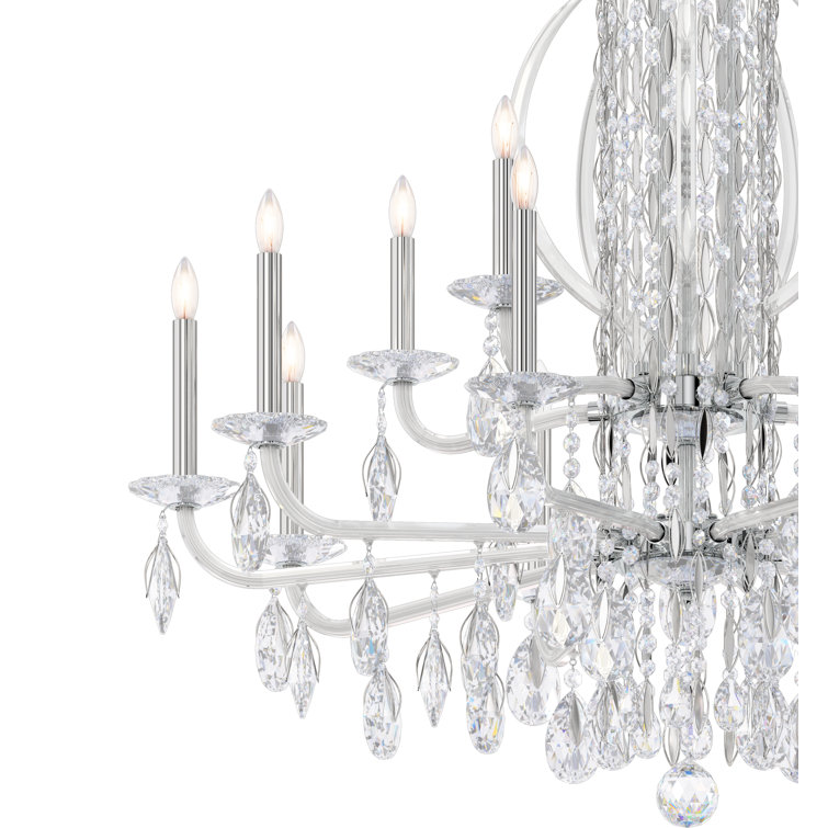 Sarella 17-Light Stainless Steel Chandelier with Clear Heritage Crystal