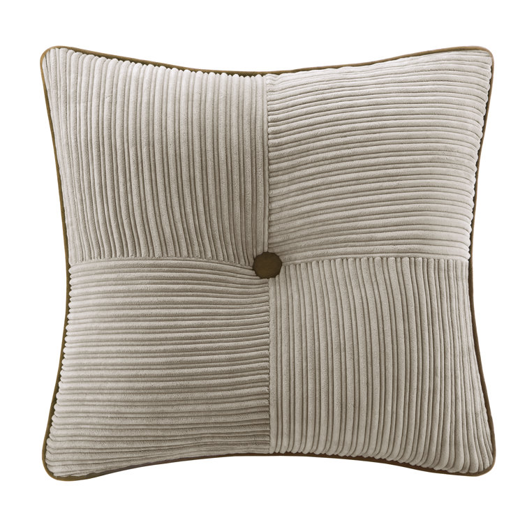 Taupe and Brown Queen Micro Corduroy Comforter Set
