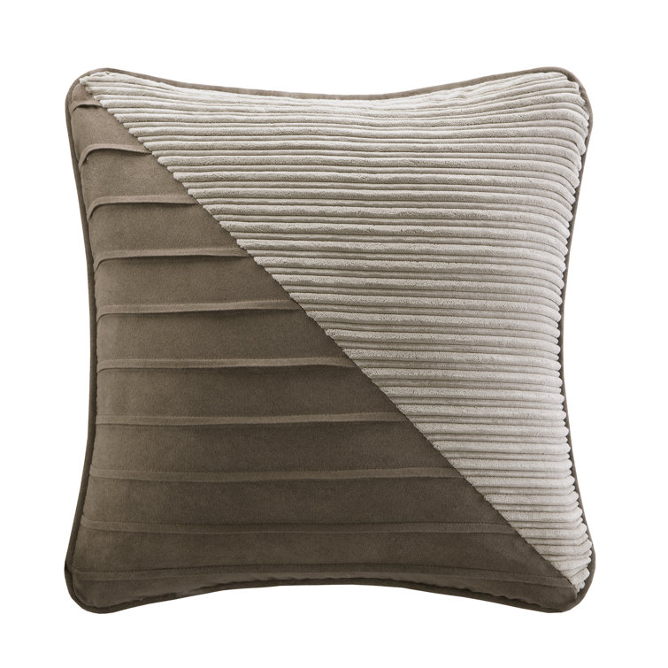 Taupe and Brown Queen Micro Corduroy Comforter Set