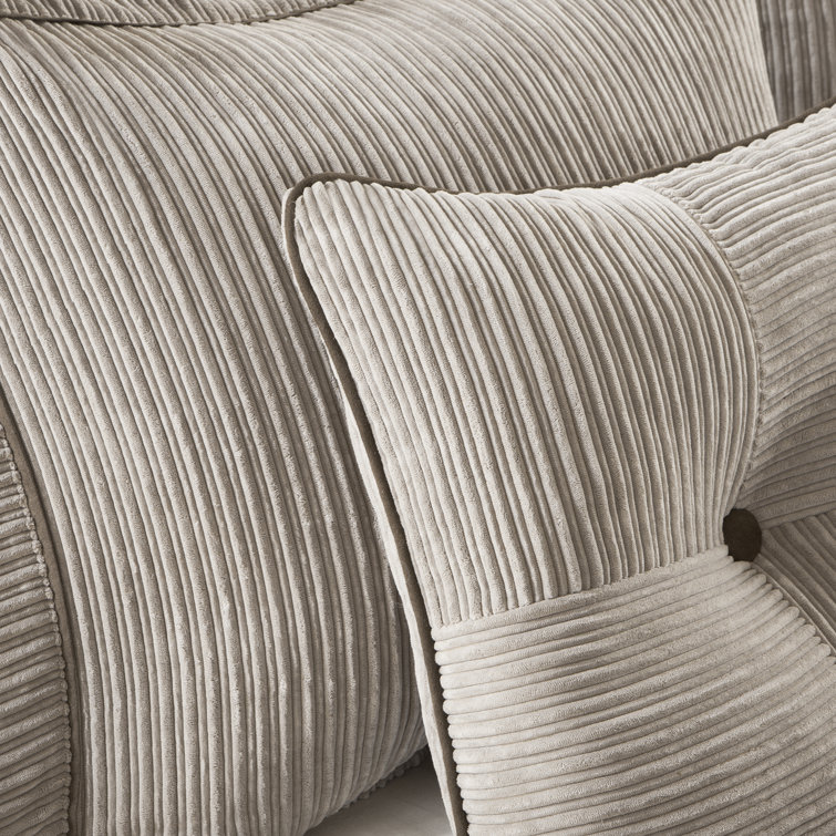 Taupe and Brown Queen Micro Corduroy Comforter Set