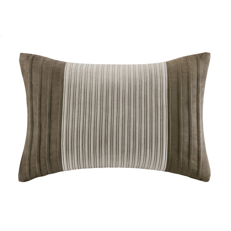 Taupe and Brown Queen Micro Corduroy Comforter Set