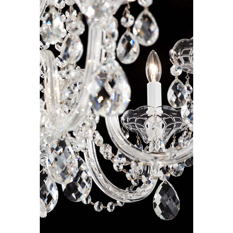 Elegant Heritage Clear Crystal 7-Light Chandelier in Polished Silver