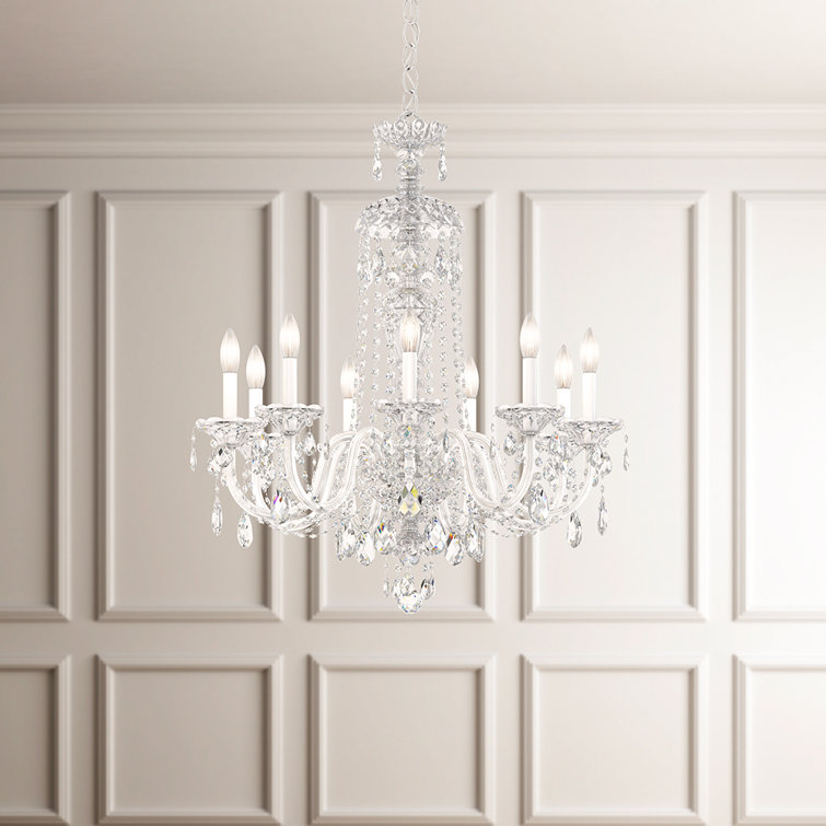Heritage Clear Crystal 9-Light Polished Silver Chandelier