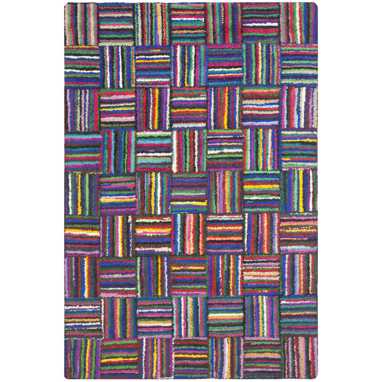 Multicolor Hand-Tufted Wool and Cotton 6' x 9' Area Rug