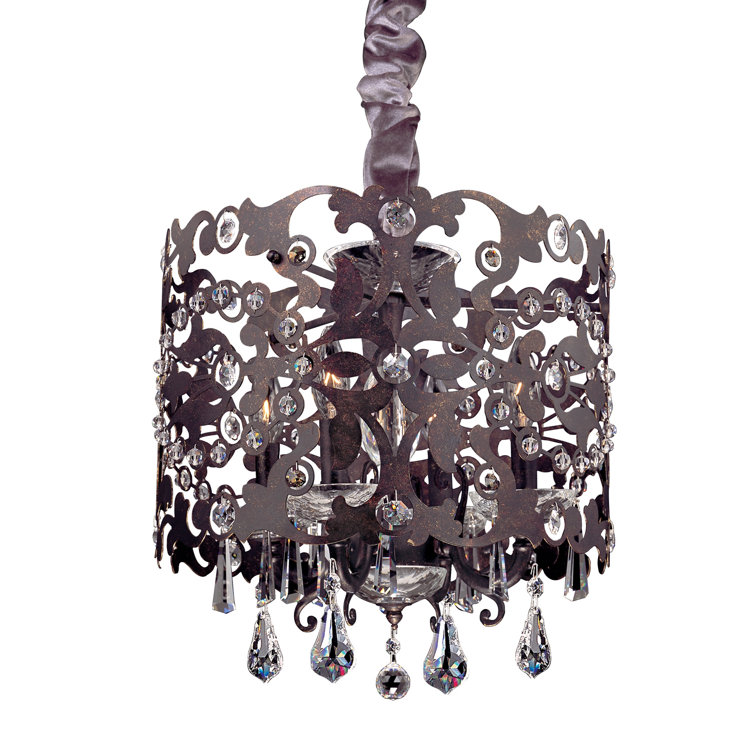 Sienna Bronze Drum Pendant with Swarovski Crystals