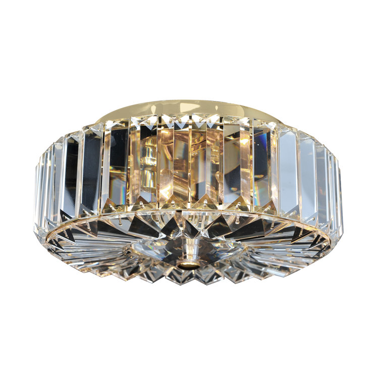 Julien Gold and Crystal Drum Flush Mount Light