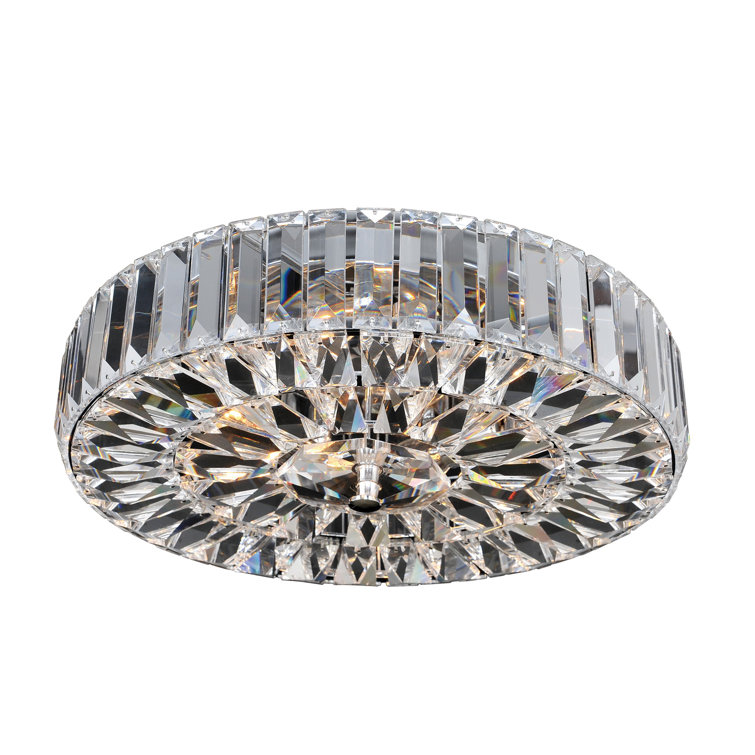 Julien 16" Chrome Crystal Drum Flush Mount Light