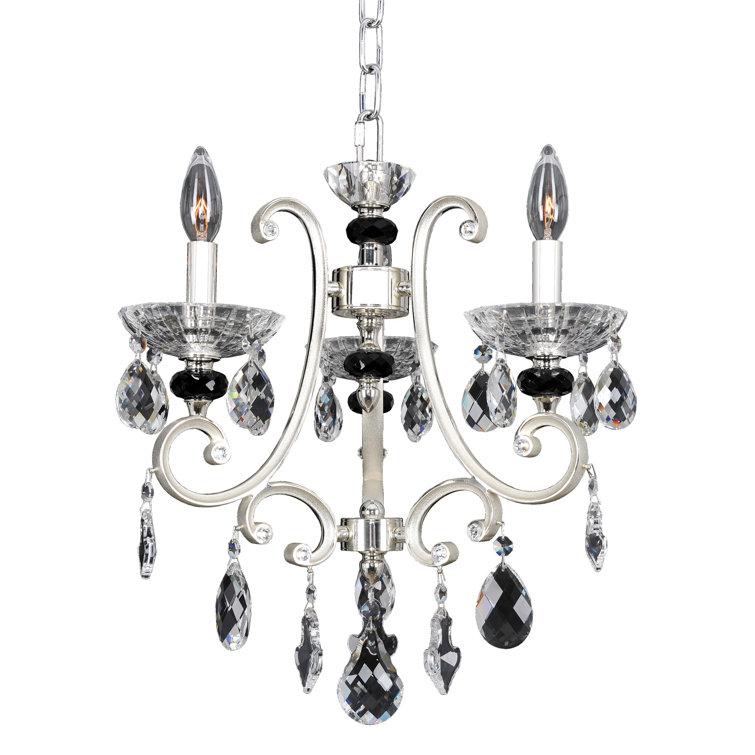 Mini 3-Light Silver and Crystal Chandelier
