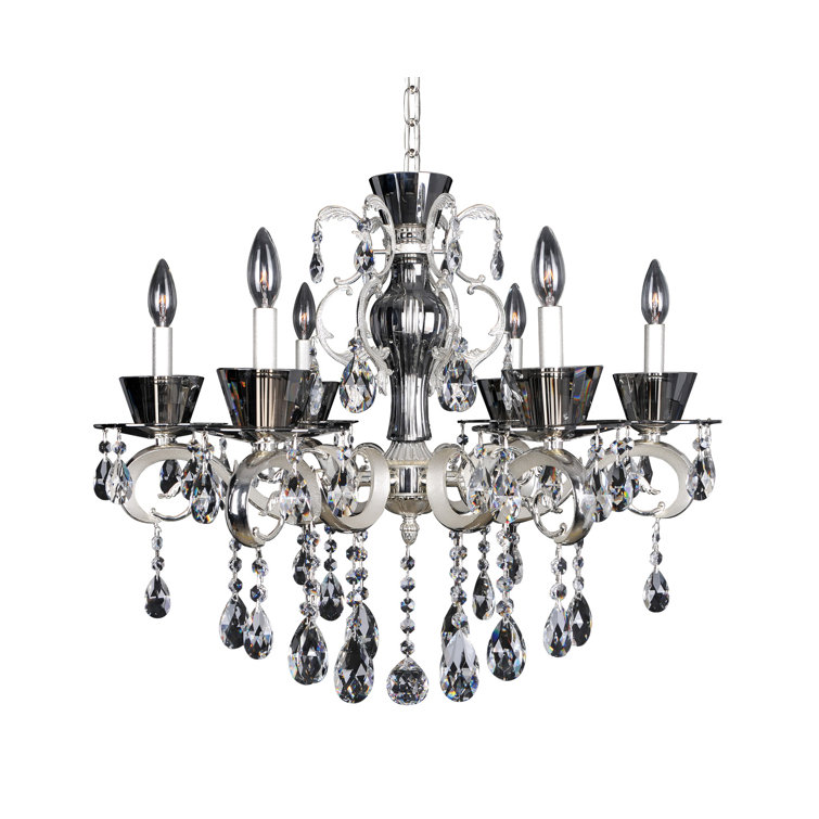 Locatelli Silver 6-Light Chandelier with Clear Crystal Accents