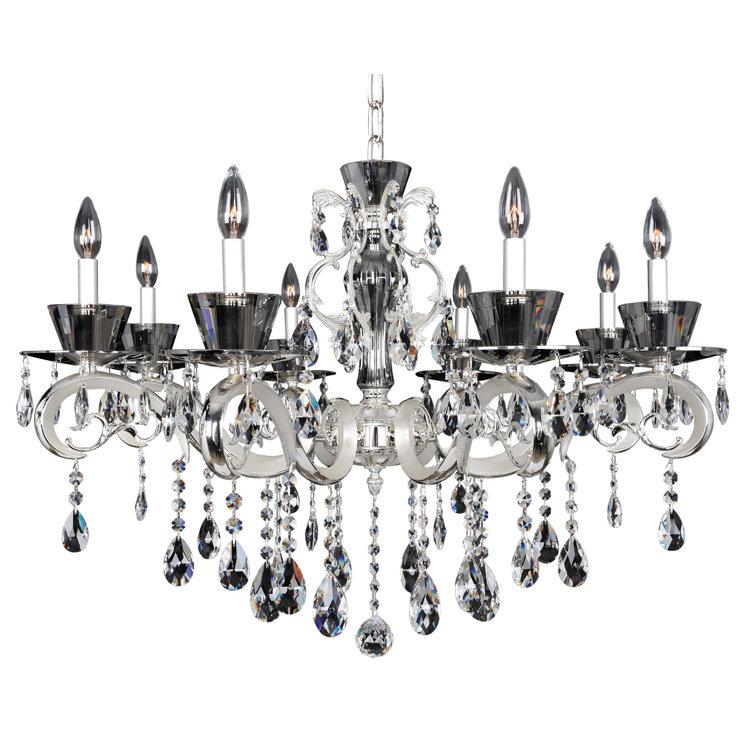Locatelli Silver Crystal 8-Light Candle Chandelier