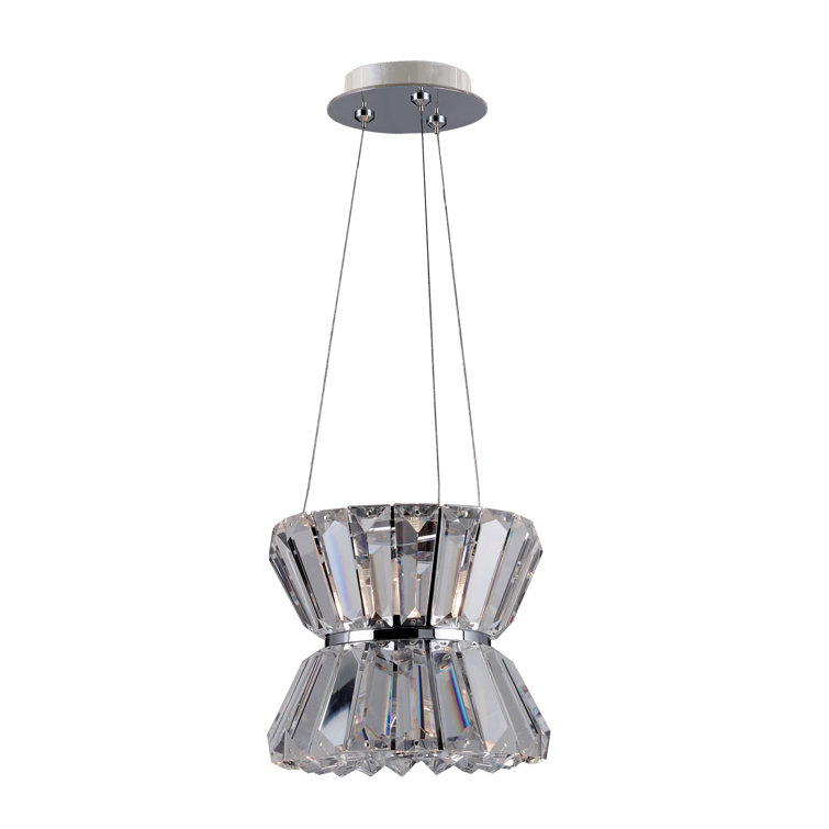 Armanno 8-Inch Crystal Chrome Mini Pendant Light