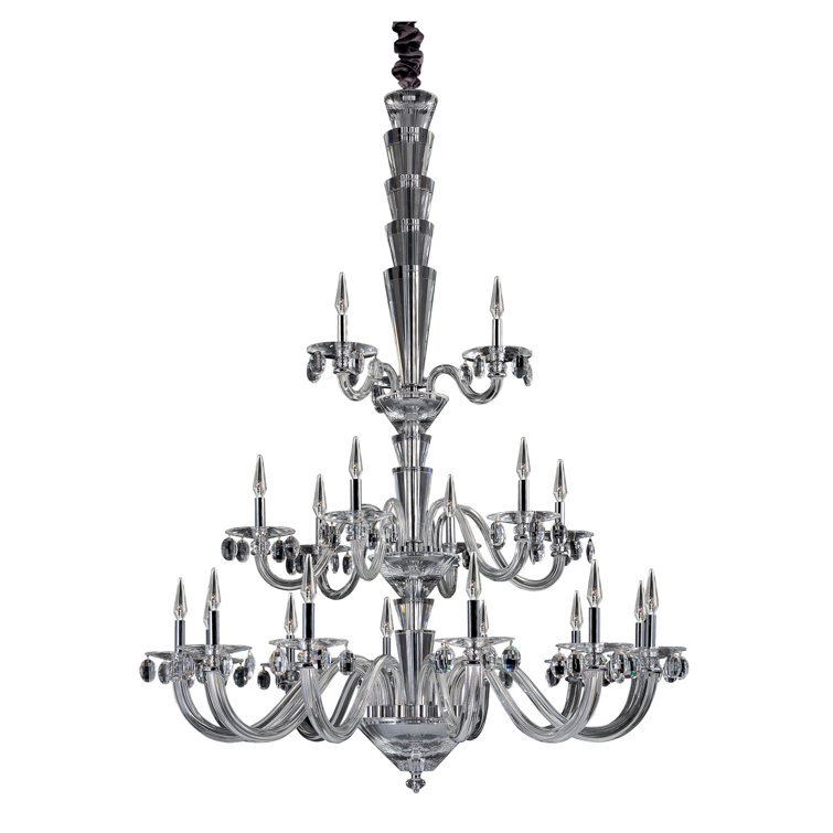 Fanshawe 52'' Polished Chrome and Crystal Tiered Chandelier