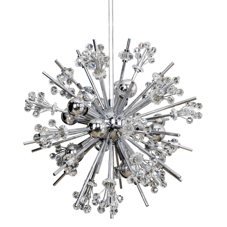 Constellation Chrome & Crystal 10-Light Sputnik Sphere Chandelier