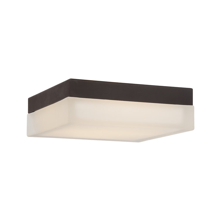 Dice 6" Brushed Nickel LED Flush Mount with Opal Glass