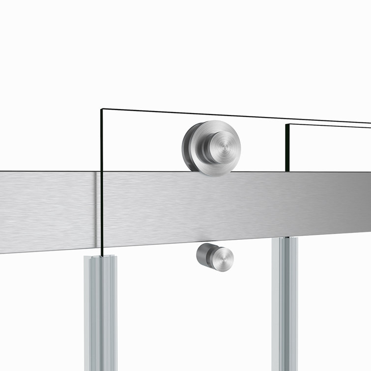 Spezia 60" x 76" Frameless Nickel Shower Enclosure with Sliding Doors