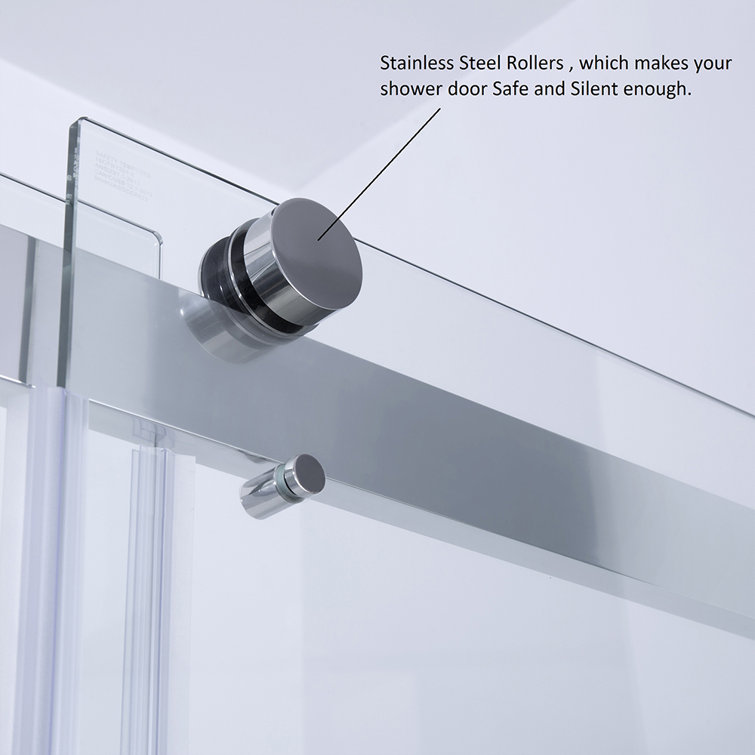 Spezia 60" x 76" Frameless Nickel Shower Enclosure with Sliding Doors