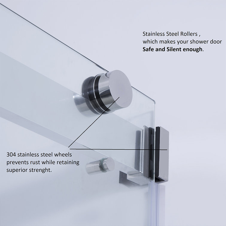 Spezia 60" x 76" Frameless Nickel Shower Enclosure with Sliding Doors