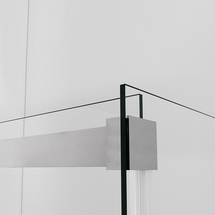 Spezia 60" x 76" Frameless Nickel Shower Enclosure with Sliding Doors