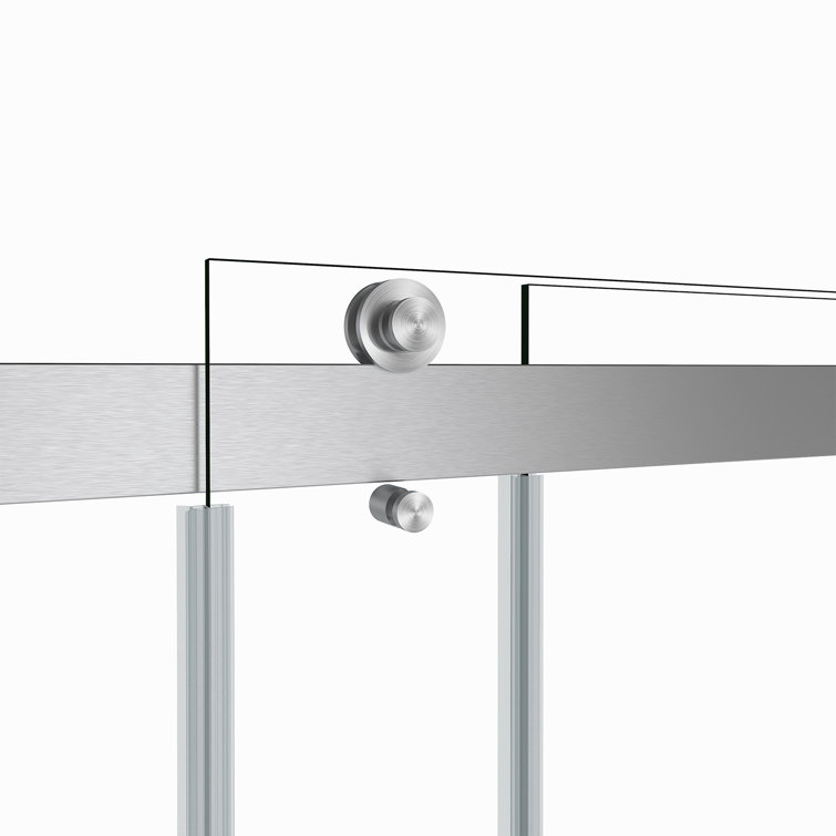 Spezia 68" Nickel Double Sliding Frameless Glass Shower Door