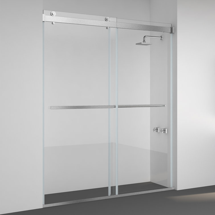 Spezia 60" x 76" Frameless Sliding Shower Door in Brushed Nickel