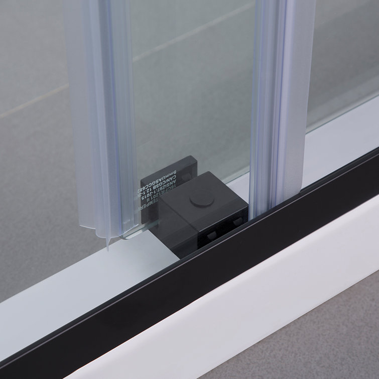 Spezia Matte Black Frameless Double Sliding Tub Door